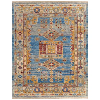 Feizy Fillmore Geometric Hand Knotted Blue Area Rug 5' X 8'