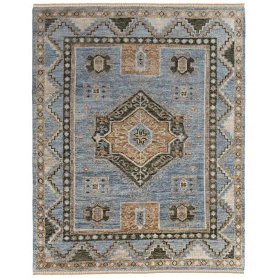 Feizy Fillmore Medallion Hand Knotted Blue Area Rug 5' X 8'