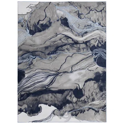 Feizy Gaspar Abstract Indoor Blue Area Rug 39ktf 6'-7" X 9'-6"