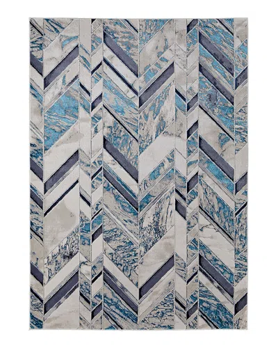 Feizy Indio 39h1f Area Rug, 5' X 8' In Navy Beige