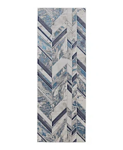 Feizy Indio Ind39h1f Runner Area Rug, 2'10 X 7'10 In Ivory/blue