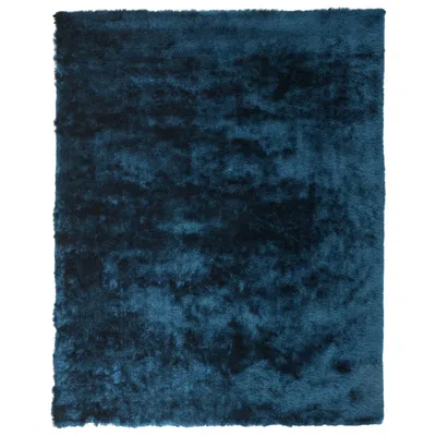 Feizy Indochine 4944550 7'6"x9'6" Deep Teal Blue Shag Area Rug