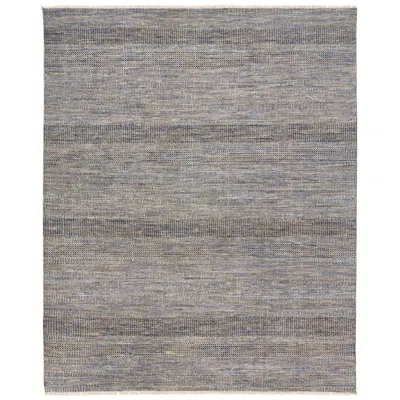 Feizy Janson Stripes Flatweave Silver Area Rug 7'-9" X 9'-9" In Gray