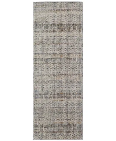 Feizy Kaia 39glf 2'6"x12' Runner Area Rug In Gray