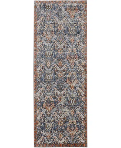 Feizy Kaia 39hrf 2'6"x10' Runner Area Rug In Blue