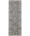 Feizy Kaia 39huf 2'6"x10' Runner Area Rug In Ivory,gray