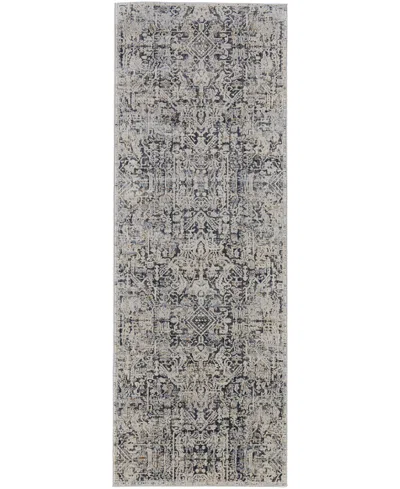 Feizy Kaia 39huf 2'6"x8' Runner Area Rug In Ivory,gray