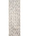 Feizy Kano 3872f 2'7"x8' Runner Area Rug In Ivory,gray