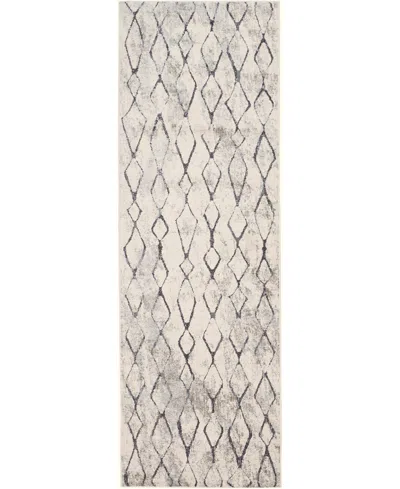 Feizy Kano 3872f 2'7"x8' Runner Area Rug In Ivory,gray
