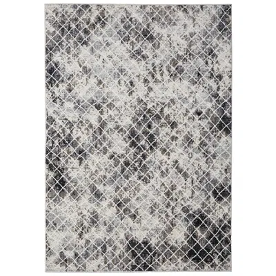 Feizy Kano Diamond Indoor Ivory Area Rug 3873f 5'-3" X 7'-6" In Gray