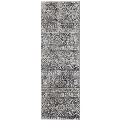 Feizy Kano Distressed Indoor Gray Area Rug 3871f 2'-7" X 8'