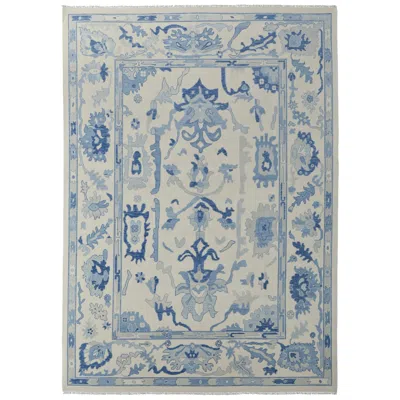 Feizy Karina Floral & Botanical Hand Knotted Ivory Area Rug 2' X 3' In Blue