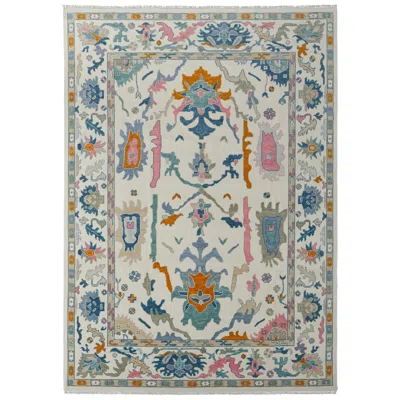 Feizy Karina Floral & Botanical Hand Knotted Ivory Area Rug 5'-6" X 8'-6"