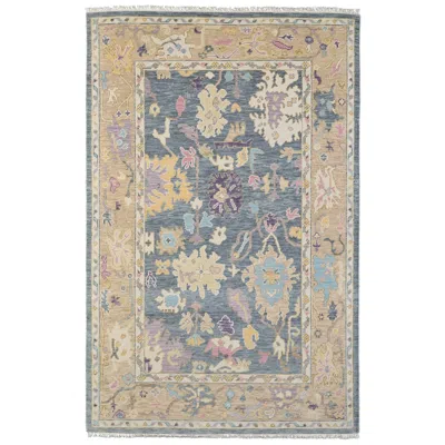 Feizy Karina Persian Hand Knotted Gold Area Rug 5'-6" X 8'-6" In Multi