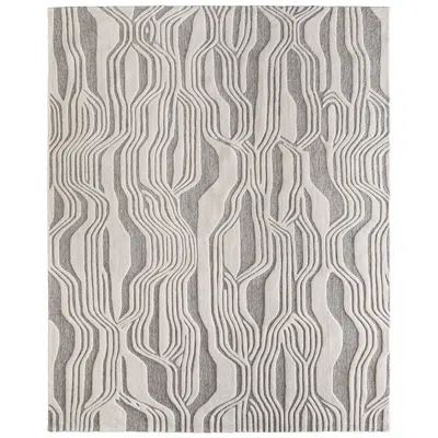 Feizy Kimball Abstract Hand Tufted Ivory Area Rug 2' X 3' In Gray