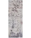 Feizy Laina 39ghf 3'x12' Runner Area Rug In Ivory,gray