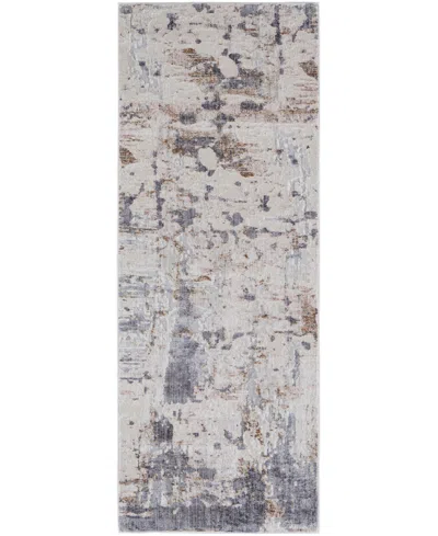 Feizy Laina 39ghf 3'x12' Runner Area Rug In Ivory,gray
