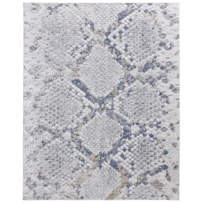 Feizy Laina Trellis & Lattice Indoor Silver Area Rug 39gif 7'-10" X 9'-6"