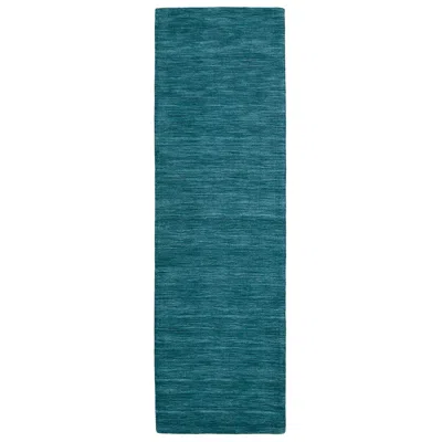 Feizy Luna 5798049 2'6"x8' Teal Marled Wool Runner Area Rug In Green