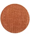 Feizy Luna 8049f 8'x8' Round Area Rug In Orange