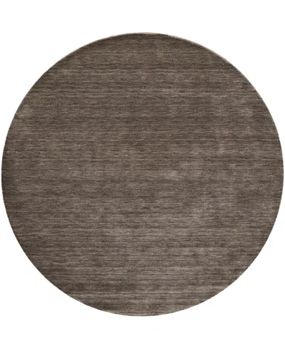 Feizy Luna 8049f 8'x8' Round Area Rug In Brown