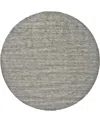 Feizy Luna 8049f 8'x8' Round Area Rug In Gray,ivory