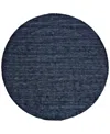 Feizy Luna 8049f Round Area Rug, 8' X 8' In Dark/blue