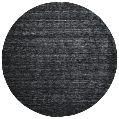 Feizy Luna Solid Hand Woven Black Area Rug 8' X 8' Round In Blue