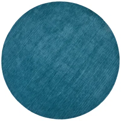 Feizy Luna Solid Hand Woven Blue Area Rug 8' X 8' Round