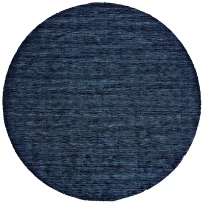 Feizy Luna Solid Hand Woven Blue Area Rug 8' X 8' Round
