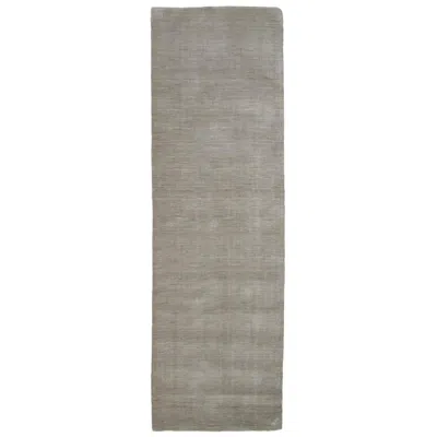 Feizy Luna Solid Hand Woven Gray Area Rug 2'-6" X 8' In Green