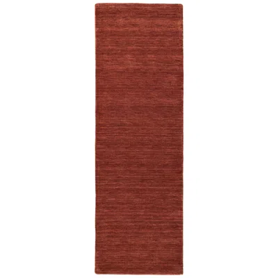 Feizy Luna Solid Hand Woven Orange Area Rug 2'-6" X 8' In Brown