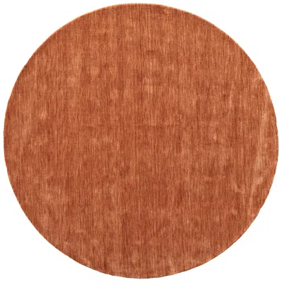 Feizy Luna Solid Hand Woven Orange Area Rug 8' X 8' Round