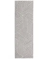Feizy Lytton T8010 2'6"x8' Runner Area Rug In Gray