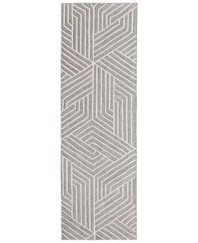 Feizy Lytton T8010 2'6"x8' Runner Area Rug In Gray