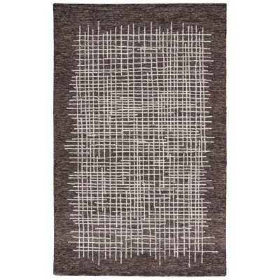 Feizy Maddox Abstract Hand Tufted Brown Area Rug 3'-6" X 5'-6"