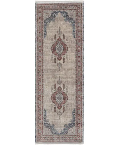 Feizy Marquette 39grf 2'8"x10' Runner Area Rug In Gray,red