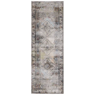 Feizy Melrose Distressed Indoor Gray Area Rug 39p0f 2'-6" X 7'-3" In Brown