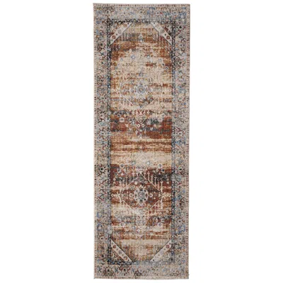 Feizy Melrose Distressed Indoor Ivory Area Rug 39nzf 2'-6" X 7'-3" In Brown