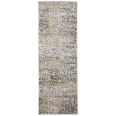 Feizy Melrose Floral & Botanical Indoor Green Area Rug 39p3f 2'-6" X 7'-3" In Gray