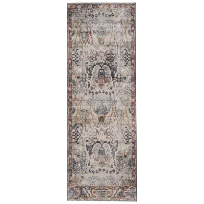 Feizy Melrose Ikat Indoor Ivory Area Rug 39p2f 2'-6" X 7'-3" In Gray