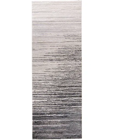 Feizy Micah 3337f 2'10"x7'10" Runner Area Rug In Black,gray