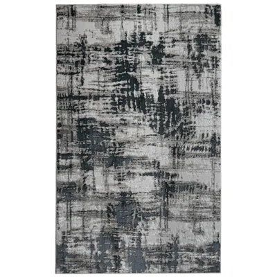 Feizy Micah Abstract Indoor Black Area Rug 3339f 6'-7" X 9'-6" In Gray