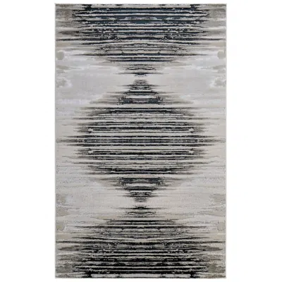 Feizy Micah Diamond Indoor Black Area Rug 39lrf 3'-11" X 6' In Gray
