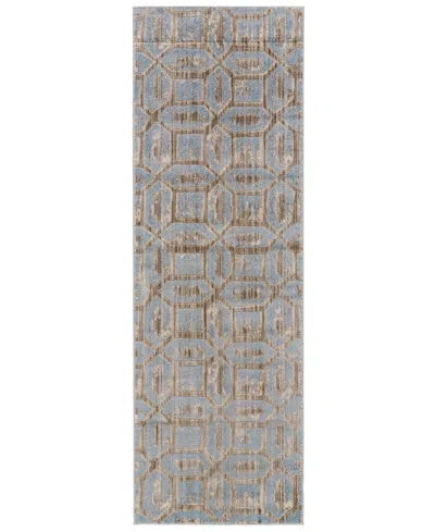 Feizy Milton 3472f 2'7''x8' Runner Area Rug In Blue,taupe