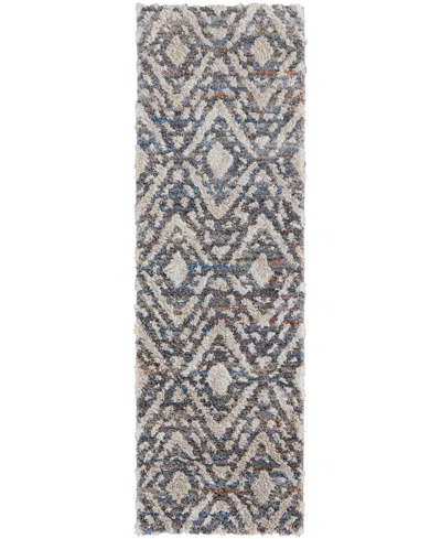 Feizy Mynka 39iaf 2'6"x8' Runner Area Rug In Ivory,gray