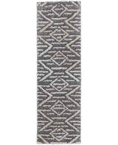 Feizy Mynka 39ibf 2'6"x8' Runner Area Rug In Gray,ivory
