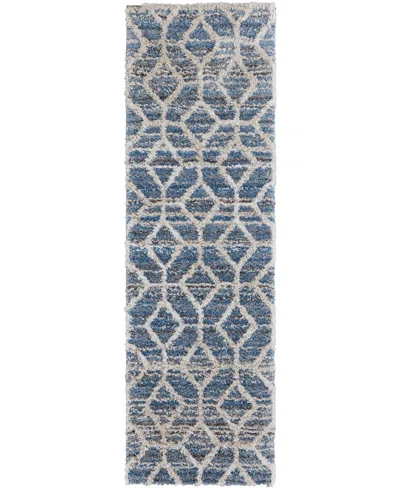 Feizy Mynka 39icf 2'6"x8' Runner Area Rug In Blue,ivory