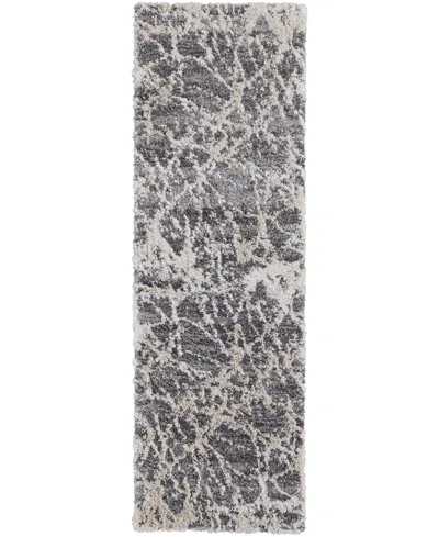 Feizy Mynka 39idf 2'6"x8' Runner Area Rug In Gray,ivory