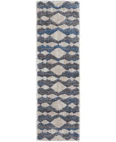 Feizy Mynka 39iff 2'6"x8' Runner Area Rug In Ivory,gray
